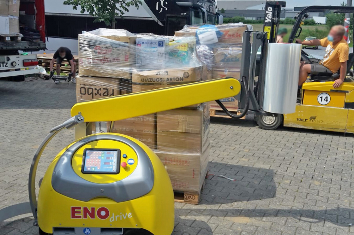 Ein ENOdrive im EInsatz bei Helfern (Hochwasser Hilfe)