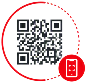 Das Bild zeigt einen stilisierten QR Code